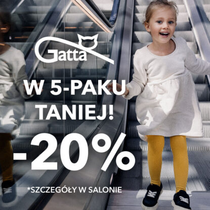 W 5-paku taniej -20% na rajstopy i skarpetki dziecięce.