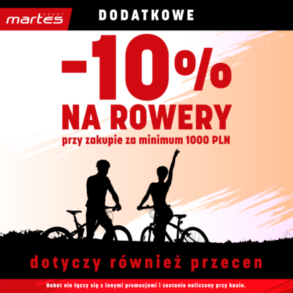 Dodatkowe -10% na rowery w Martes Sport
