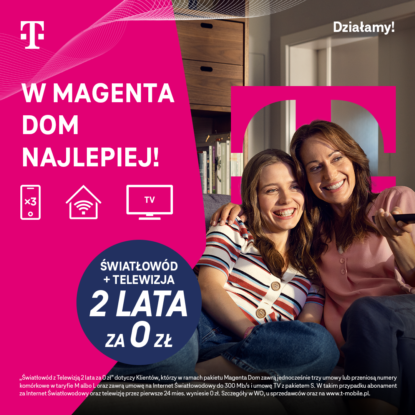 Abonament komórkowy lub światłowód i telewizja nawet 2 lata za 0 zł
