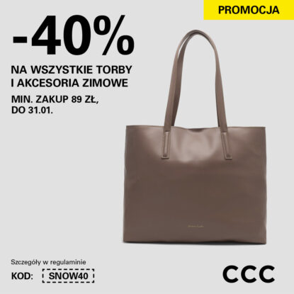 40% na wszystkie torby i zimowe akcesoria w  CCC!